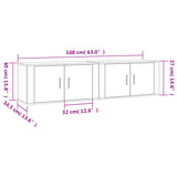 Wall-mounted TV Cabinets 2 pcs Brown Oak 80x34.5x40 cm - Low Angle