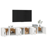 Wall-mounted TV Cabinets 3 pcs White 80x34.5x40 cm - Side View