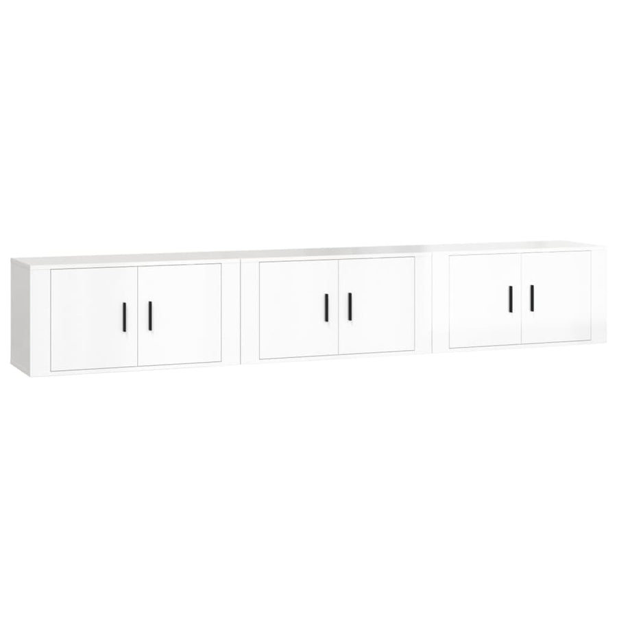 Wall-mounted TV Cabinets 3 pcs High Gloss White 80x34.5x40 cm