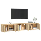 Wall-mounted TV Cabinets 3 pcs Sonoma Oak 80x34.5x40 cm - Side View