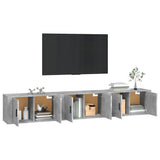Wall-mounted TV Cabinets 3 pcs Concrete Grey 80x34.5x40 cm - Side View