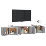 Wall-mounted TV Cabinets 3 pcs Grey Sonoma 80x34.5x40 cm - Side View
