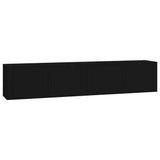 2 Piece Wall-mounted TV Cabinet Set Black 100x34,5x40 cm - Front View