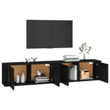 2 Piece Wall-mounted TV Cabinet Set Black 100x34,5x40 cm - Side View