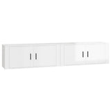 2 Piece Wall-mounted TV Cabinet Set High Gloss White 100x34,5x40 cm