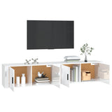 2 Piece Wall-mounted TV Cabinet Set High Gloss White 100x34,5x40 cm - Side View