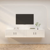 2 Piece Wall-mounted TV Cabinet Set High Gloss White 100x34,5x40 cm