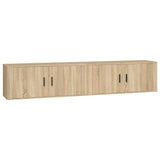 Wall-mounted TV Cabinets 2 pcs Sonoma Oak 100x34.5x40 cm - Front View