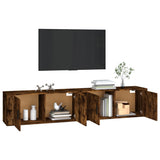 Wall-mounted TV Cabinets 2 pcs Smoked Oak 100x34.5x40 cm - Side View