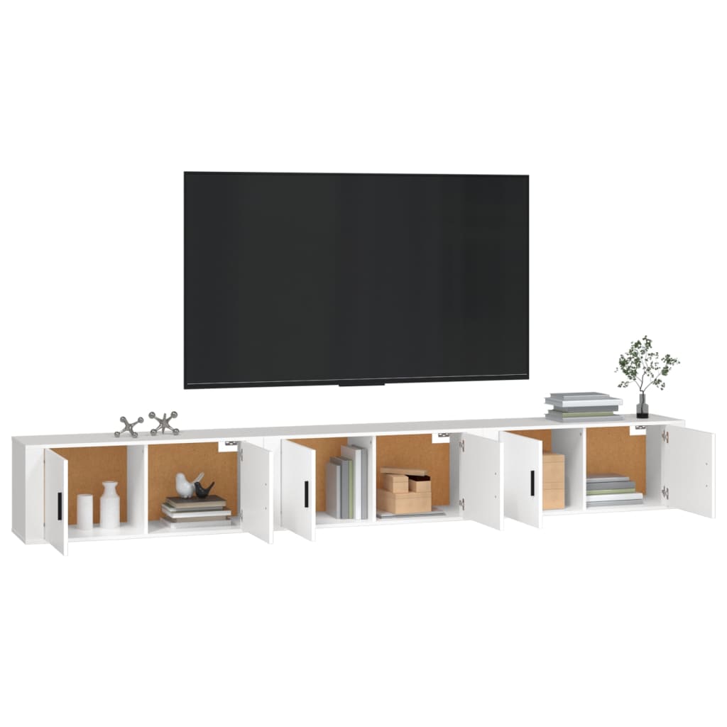 Wall-mounted TV Cabinets 3 pcs White 100x34.5x40 cm