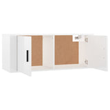 Wall-mounted TV Cabinets 3 pcs High Gloss White 100x34.5x40 cm - 45-Degree Angle