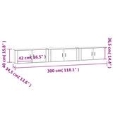 Wall-mounted TV Cabinets 3 pcs High Gloss White 100x34.5x40 cm - Low Angle