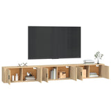 Wall-mounted TV Cabinets 3 pcs Sonoma Oak 100x34.5x40 cm - Side View