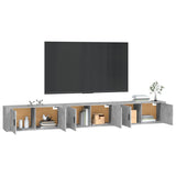 Wall-mounted TV Cabinets 3 pcs Concrete Grey 100x34.5x40 cm - Side View