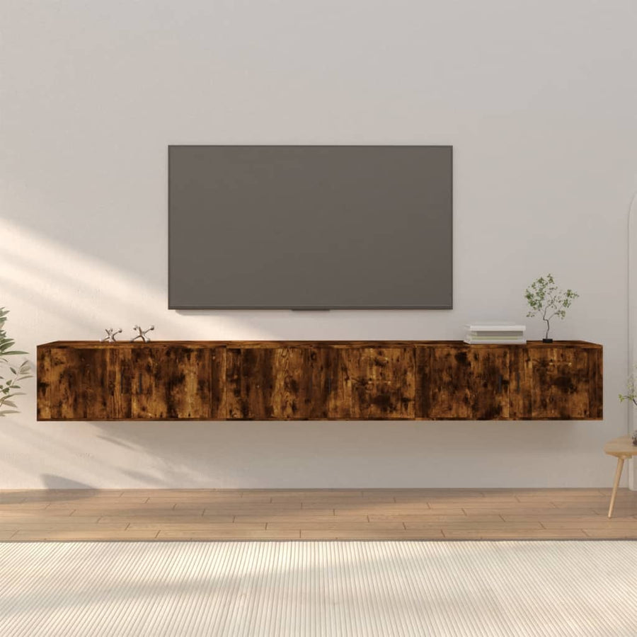 Wall-mounted TV Cabinets 3 pcs Smoked Oak 100x34.5x40 cm