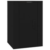 3 Piece TV Cabinet Set Black Engineered Wood - Rear View