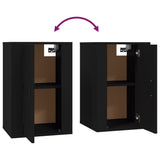 2 Piece TV Cabinet Set Black Engineered Wood - Close-Up Angle