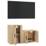 2 Piece TV Cabinet Set Sonoma Oak Engineered Wood - Side View