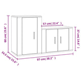 2 Piece TV Cabinet Set Grey Sonoma Engineered Wood