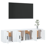 3 Piece TV Cabinet Set White Engineered Wood - Side View
