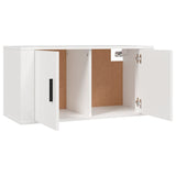 3 Piece TV Cabinet Set White Engineered Wood - 45-Degree Angle