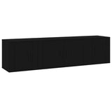 3 Piece TV Cabinet Set Black Engineered Wood