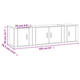 3 Piece TV Cabinet Set Black Engineered Wood - Extra Image