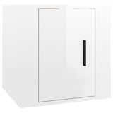 3 Piece TV Cabinet Set High Gloss White Engineered Wood - Rear View