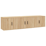 3 Piece TV Cabinet Set Sonoma Oak Engineered Wood - Front View
