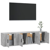 3 Piece TV Cabinet Set Concrete Grey Engineered Wood - Side View