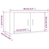 3 Piece TV Cabinet Set Concrete Grey Engineered Wood - Extra Image