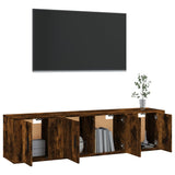 3 Piece TV Cabinet Set Smoked Oak Engineered Wood - Side View