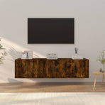 3 Piece TV Cabinet Set Smoked Oak Engineered Wood