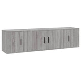 3 Piece TV Cabinet Set Grey Sonoma Engineered Wood - Front View
