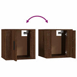 3 Piece TV Cabinet Set Brown Oak Engineered Wood - Close-Up Angle