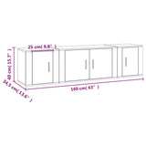 3 Piece TV Cabinet Set Brown Oak Engineered Wood - Extra Image