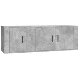 2 Piece TV Cabinet Set Concrete Grey Engineered Wood - Front View