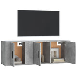 2 Piece TV Cabinet Set Concrete Grey Engineered Wood - Side View