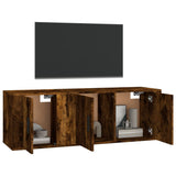 2 Piece TV Cabinet Set Smoked Oak Engineered Wood - Side View