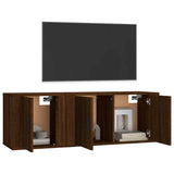 2 Piece TV Cabinet Set Brown Oak Engineered Wood