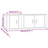 2 Piece TV Cabinet Set Brown Oak Engineered Wood