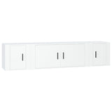 3 Piece TV Cabinet Set White Engineered Wood