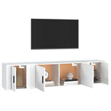 3 Piece TV Cabinet Set White Engineered Wood - Side View