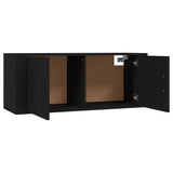 3 Piece TV Cabinet Set Black Engineered Wood - 45-Degree Angle