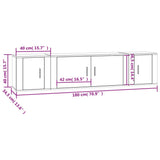 3 Piece TV Cabinet Set Black Engineered Wood