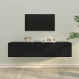 3 Piece TV Cabinet Set Black Engineered Wood