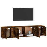 3 Piece TV Cabinet Set Smoked Oak Engineered Wood - Side View