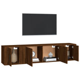 3 Piece TV Cabinet Set Brown Oak Engineered Wood - Side View