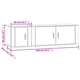 2 Piece TV Cabinet Set Concrete Grey Engineered Wood - Extra Image