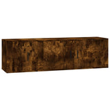 2 Piece TV Cabinet Set Smoked Oak Engineered Wood - Front View
